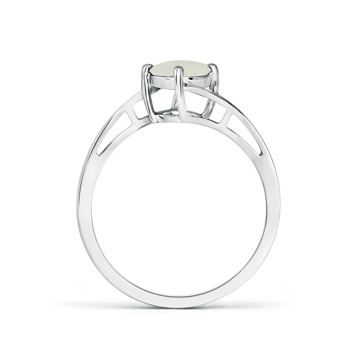 AAAA - Moonstone / 0.8 CT / 14 KT White Gold