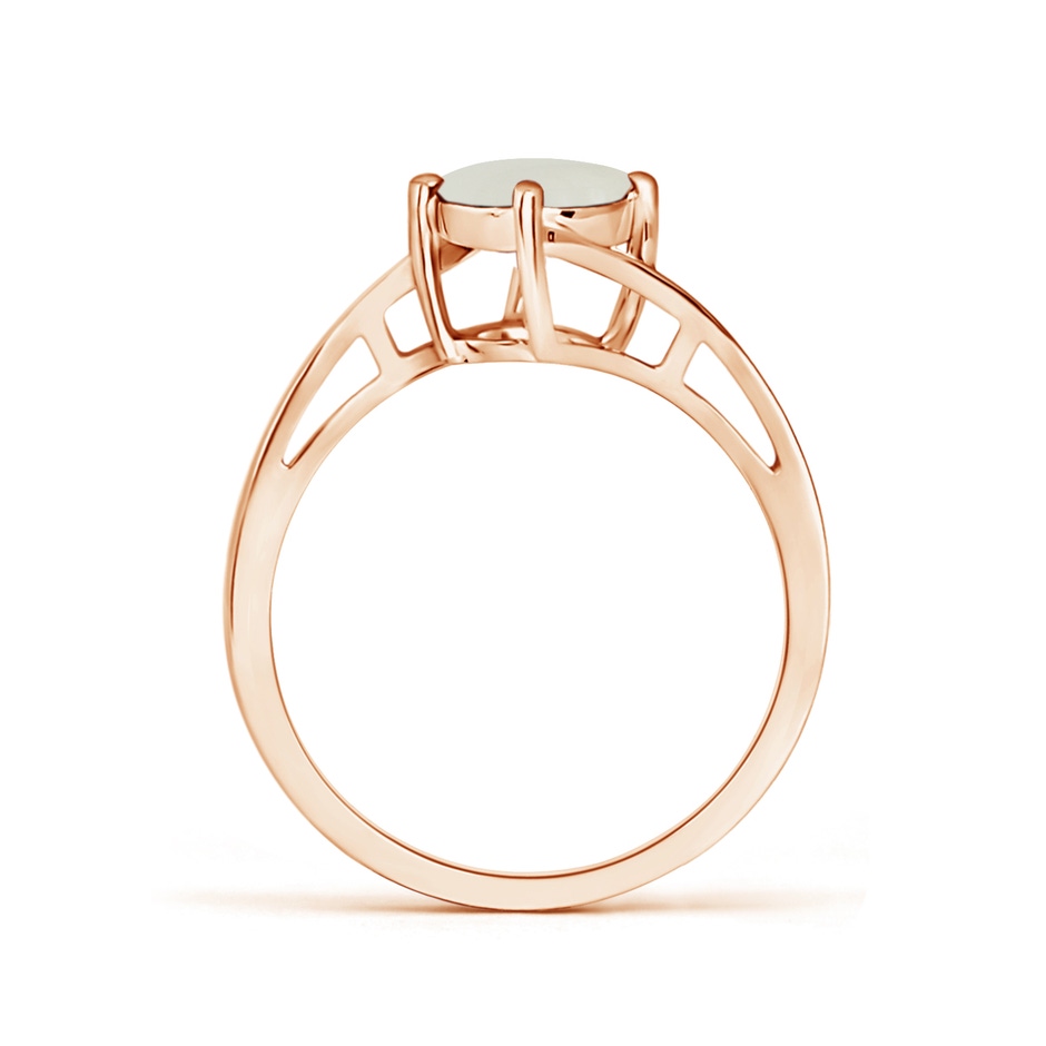 7mm AAAA Classic Round Moonstone Solitaire Bypass Ring in Rose Gold side 1