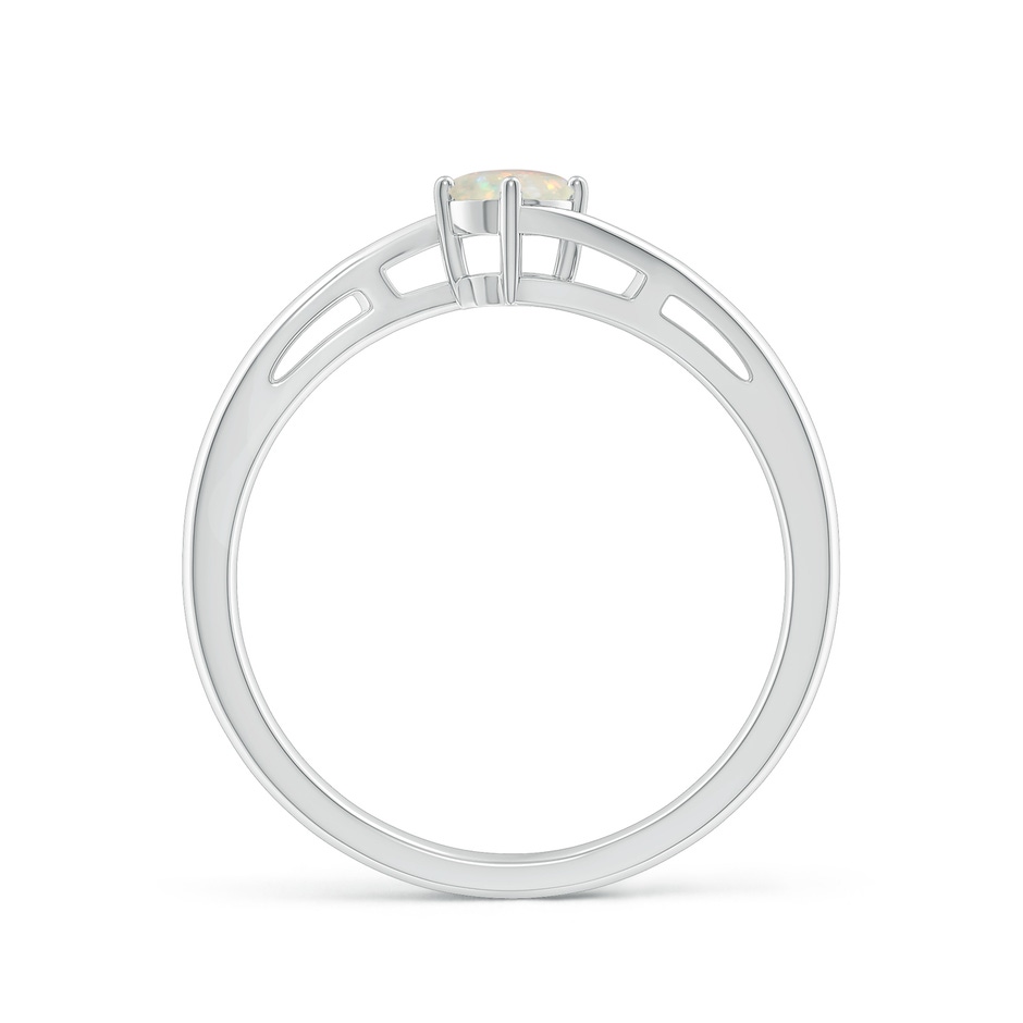 4mm AAA Classic Round Opal Solitaire Bypass Ring in P950 Platinum side-1