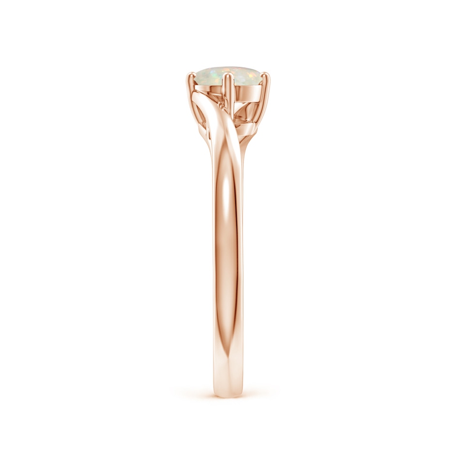 5mm AAA Classic Round Opal Solitaire Bypass Ring in Rose Gold side-2