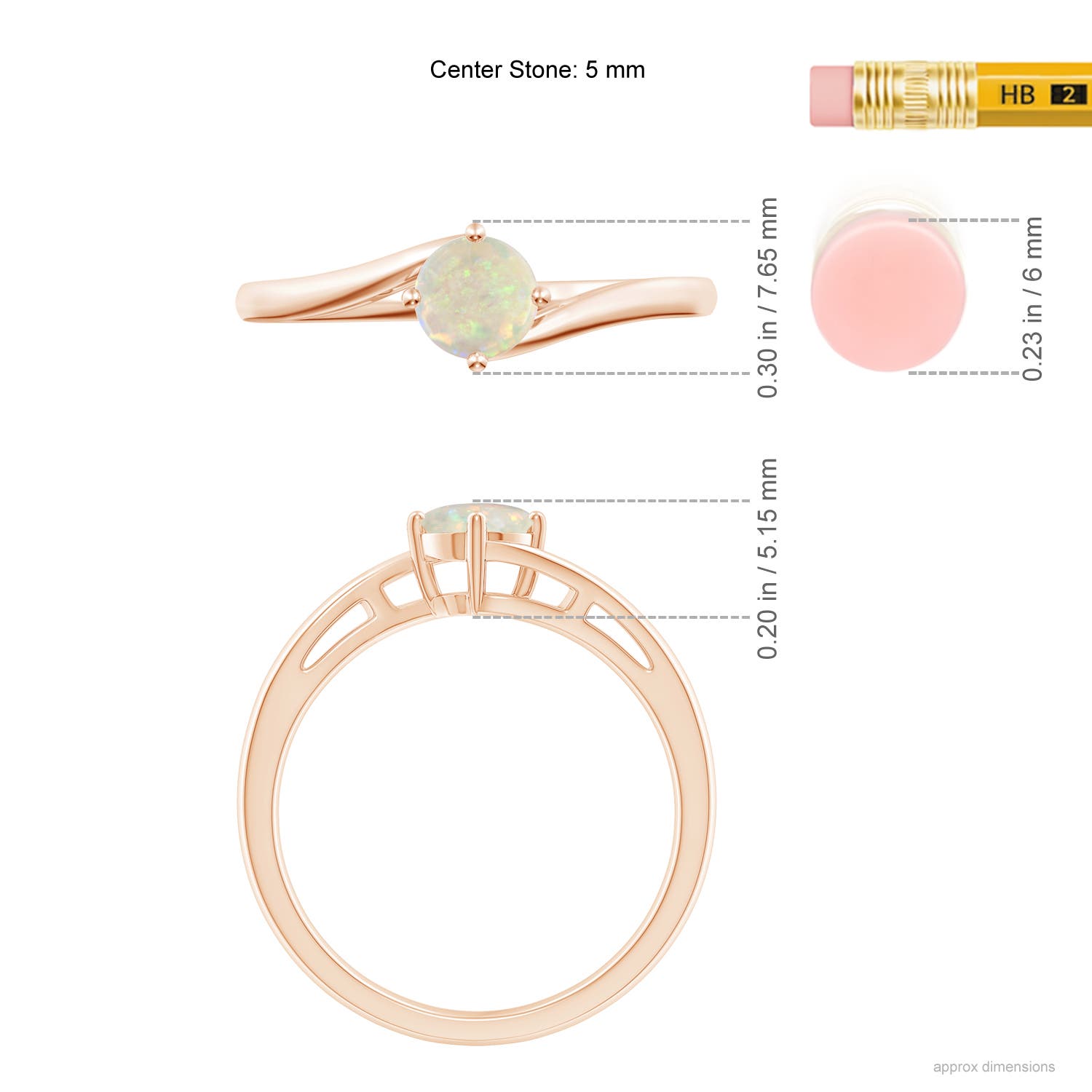 AAA - Opal / 0.33 CT / 14 KT Rose Gold