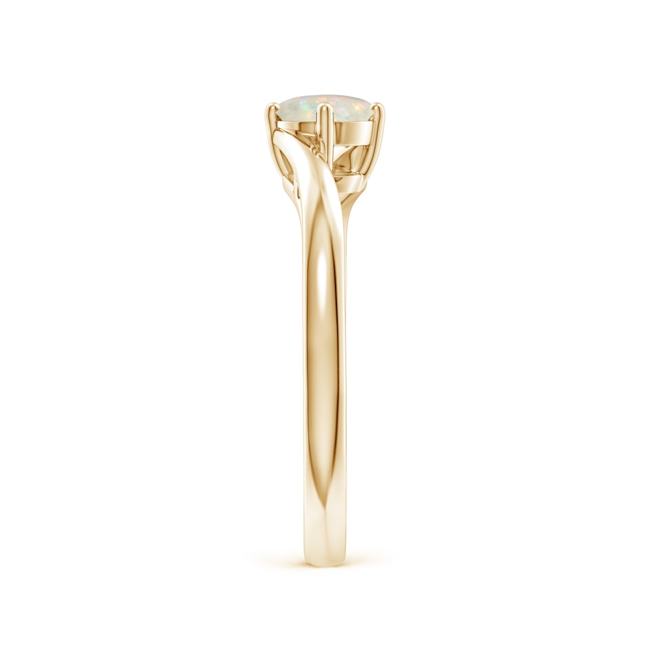 5mm AAA Classic Round Opal Solitaire Bypass Ring in Yellow Gold side-2