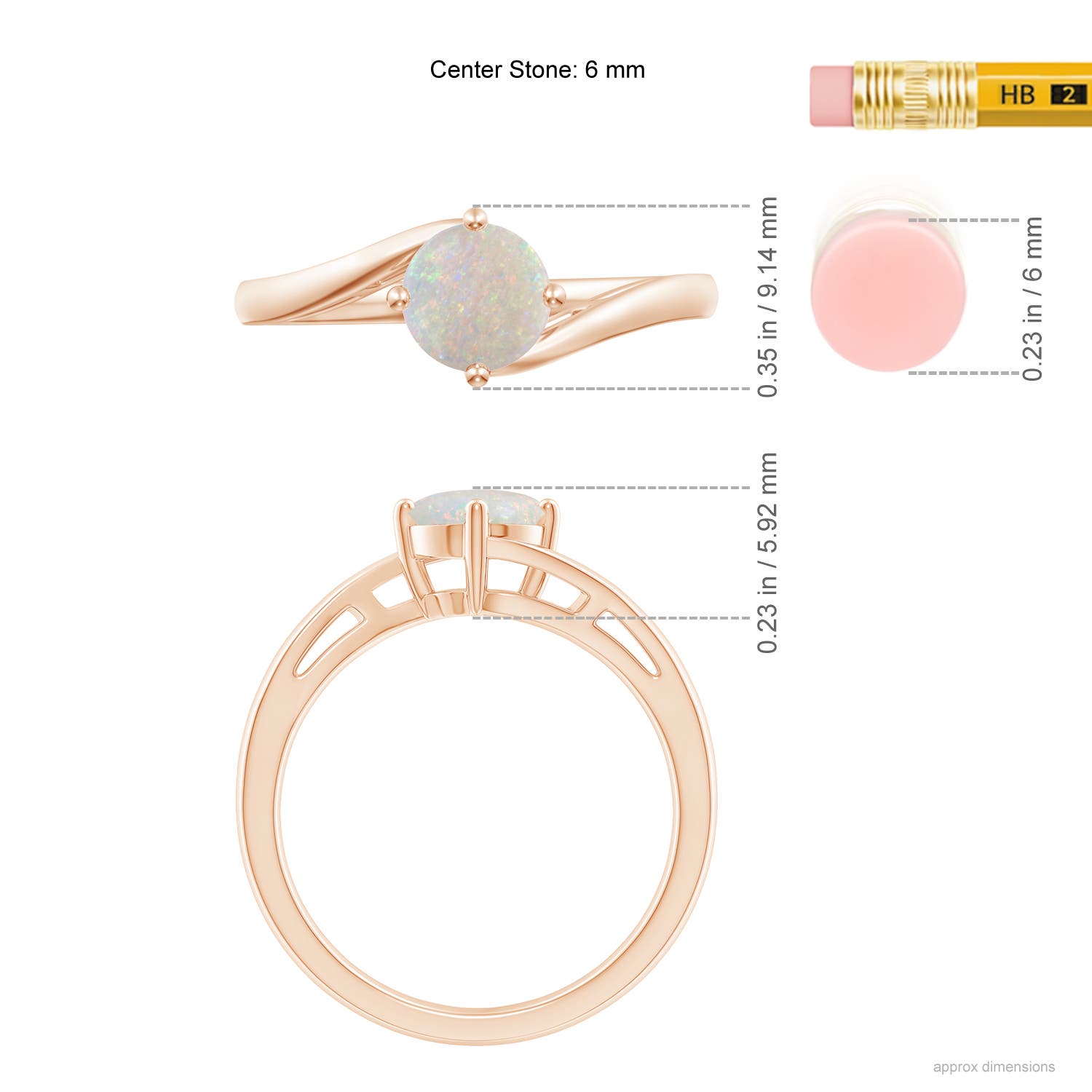 AA - Opal / 0.5 CT / 14 KT Rose Gold