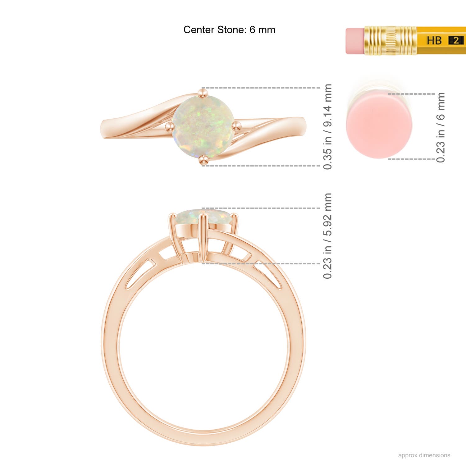 AAA - Opal / 0.5 CT / 14 KT Rose Gold