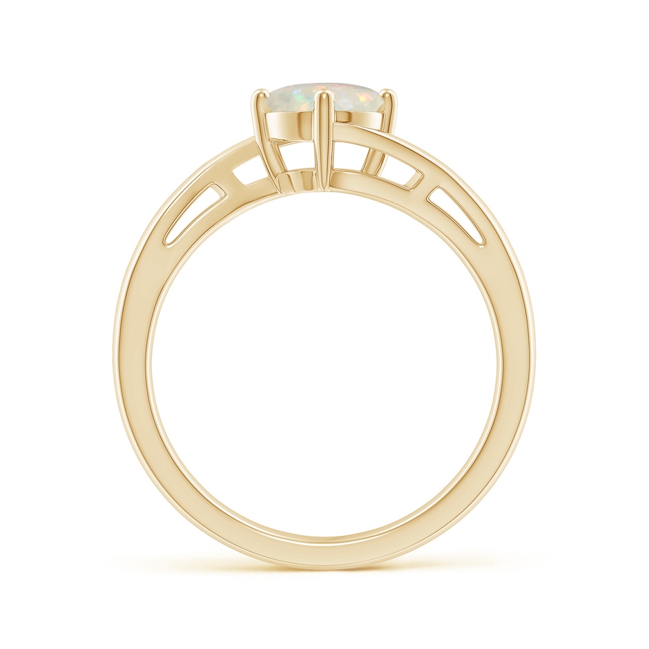 6mm AAA Classic Round Opal Solitaire Bypass Ring in Yellow Gold side-1