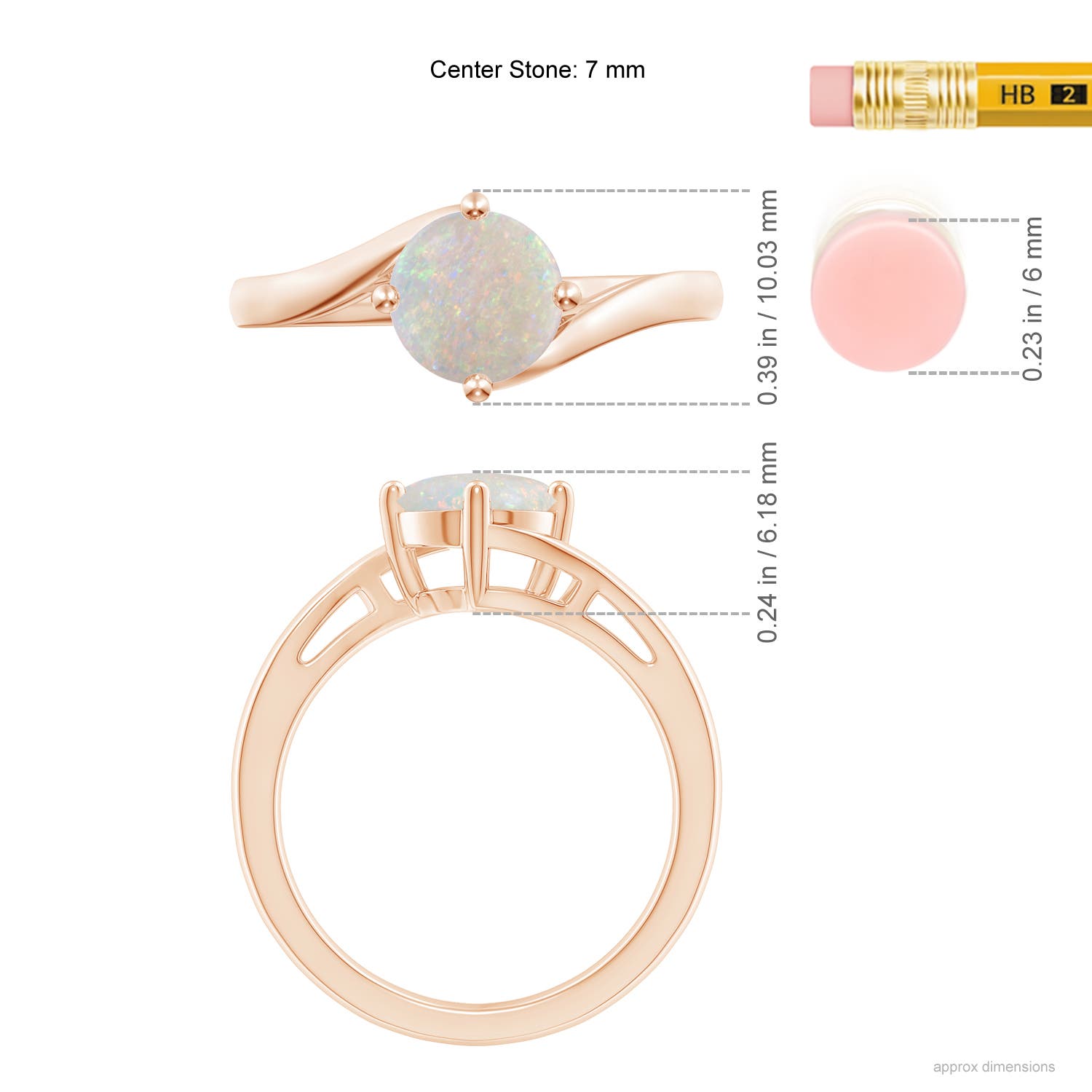 AA - Opal / 0.75 CT / 14 KT Rose Gold