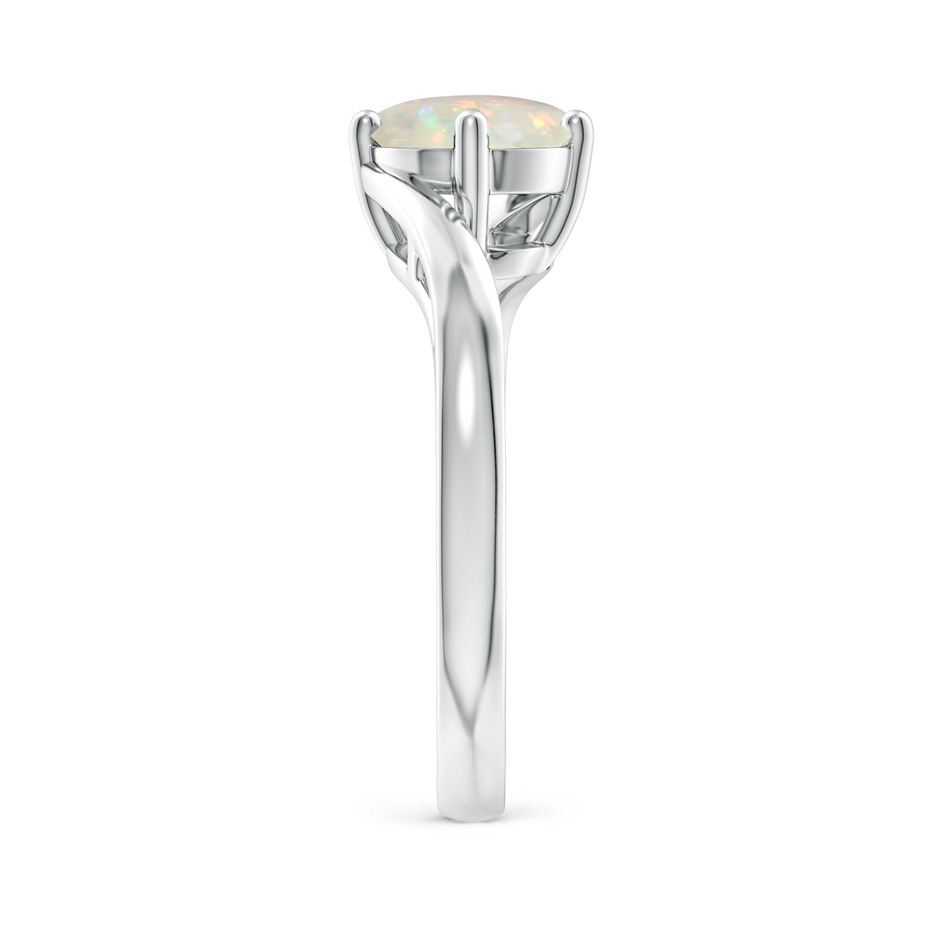 7mm AAA Classic Round Opal Solitaire Bypass Ring in P950 Platinum side-2