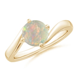 Solitaire Yellow Gold Opal Rings