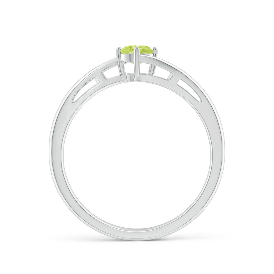 4mm A Classic Round Peridot Solitaire Bypass Ring in P950 Platinum side-1