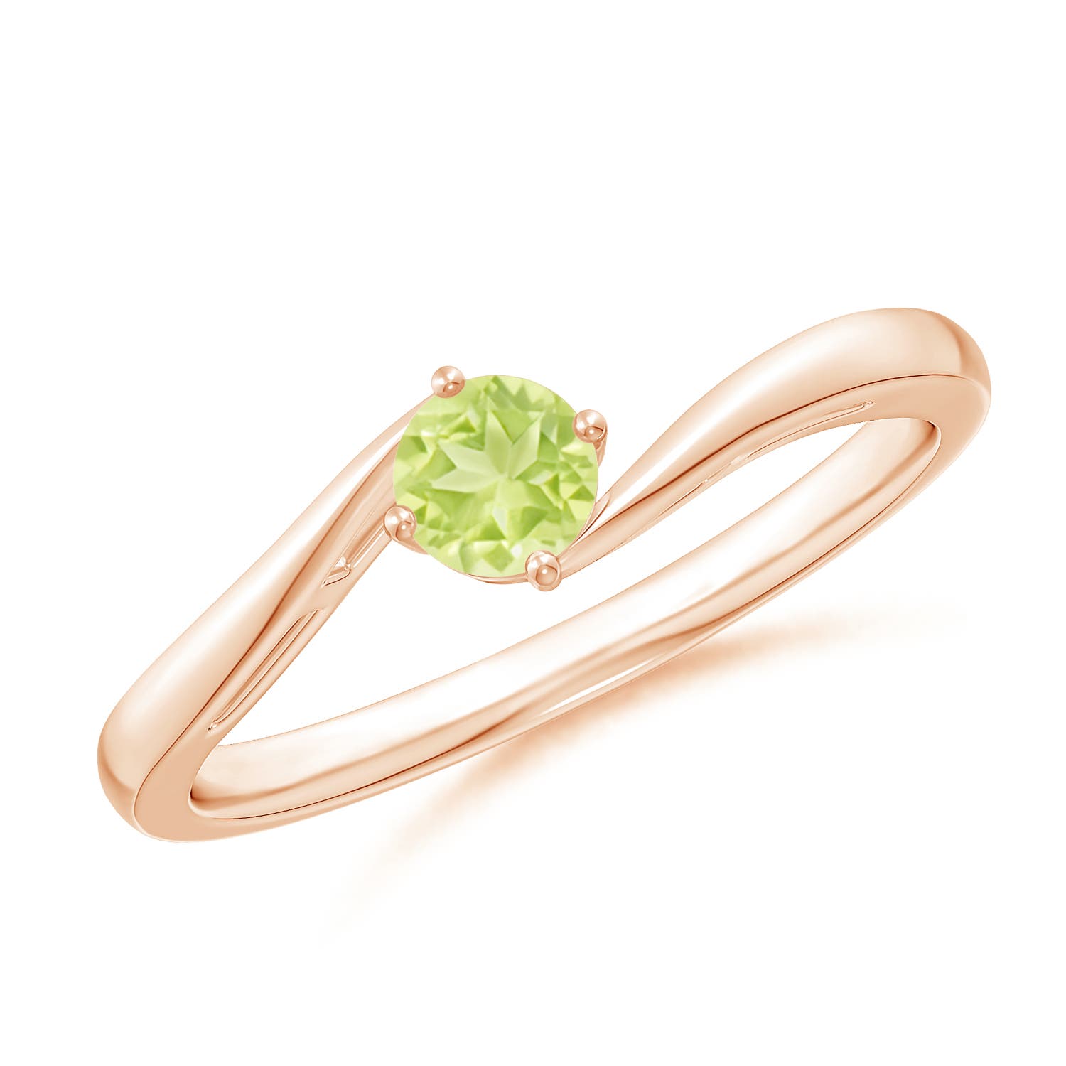 A - Peridot / 0.3 CT / 14 KT Rose Gold