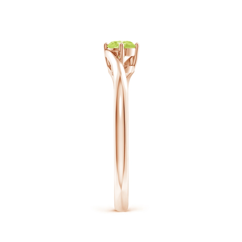 4mm A Classic Round Peridot Solitaire Bypass Ring in Rose Gold side-2
