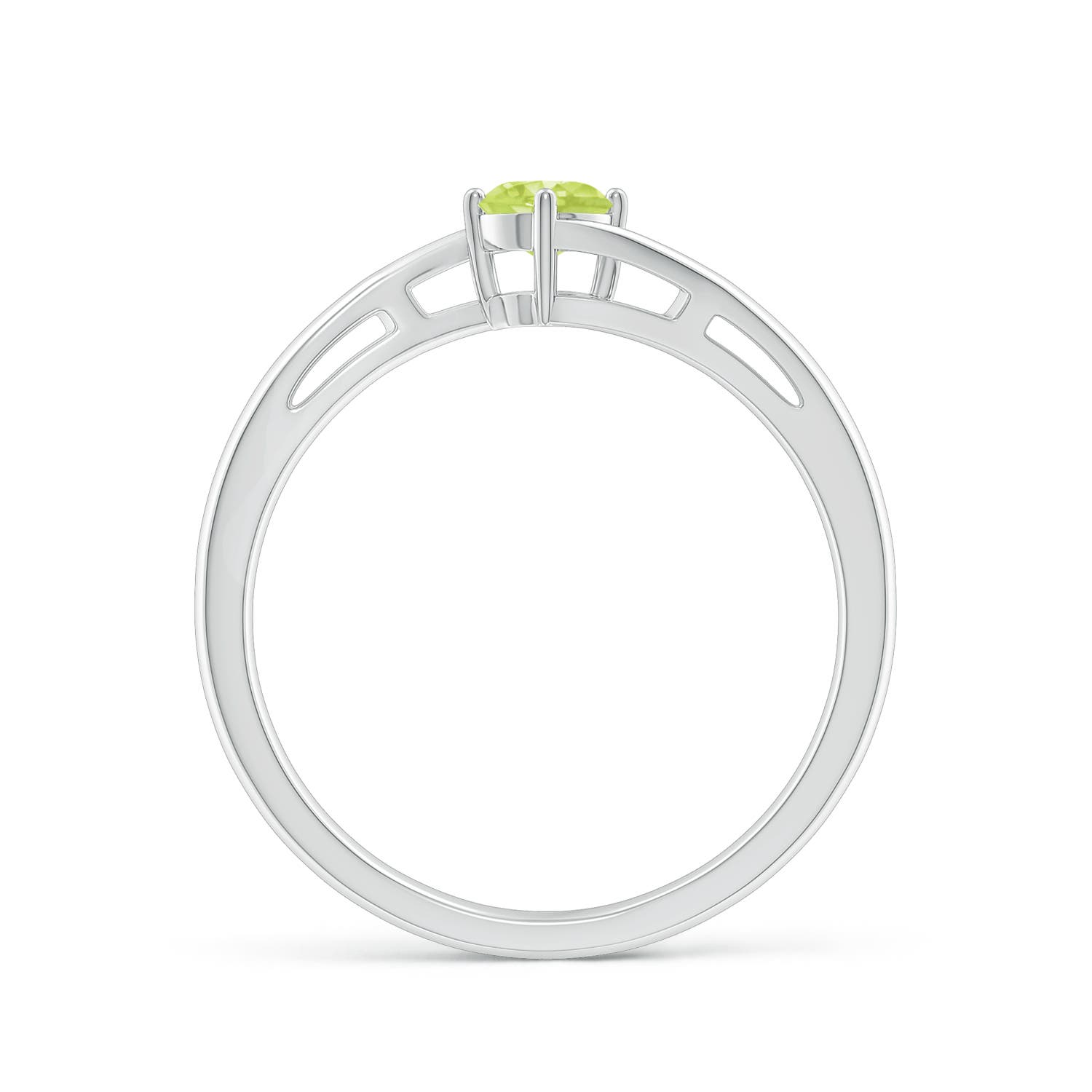 A - Peridot / 0.3 CT / 14 KT White Gold