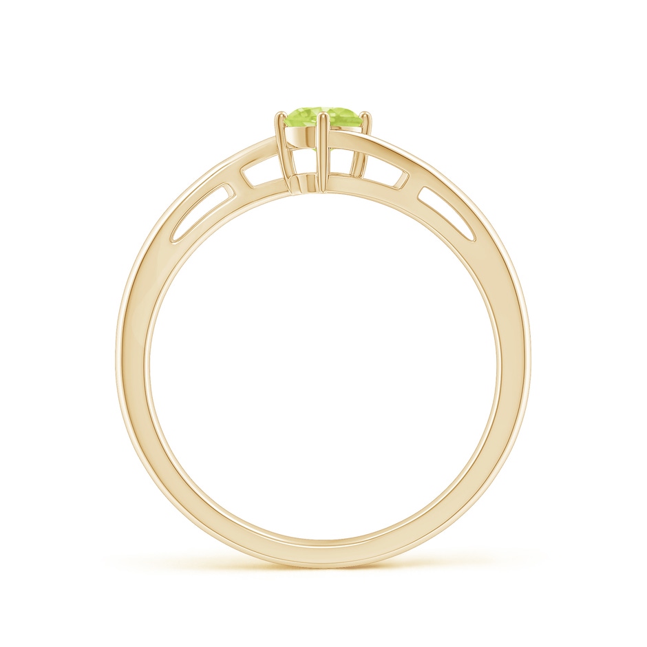 4mm A Classic Round Peridot Solitaire Bypass Ring in Yellow Gold side-1