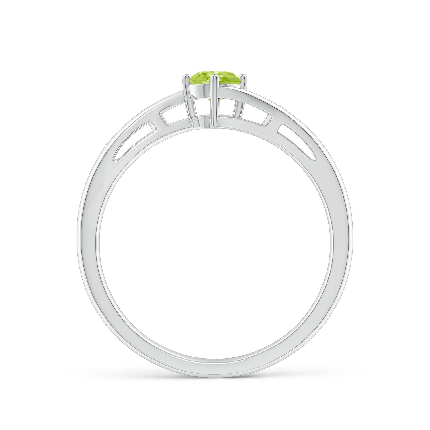 AA - Peridot / 0.3 CT / 14 KT White Gold