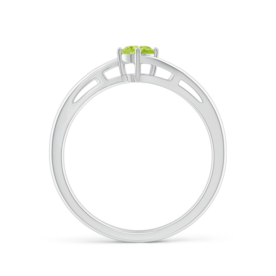 4mm AA Classic Round Peridot Solitaire Bypass Ring in White Gold side-1