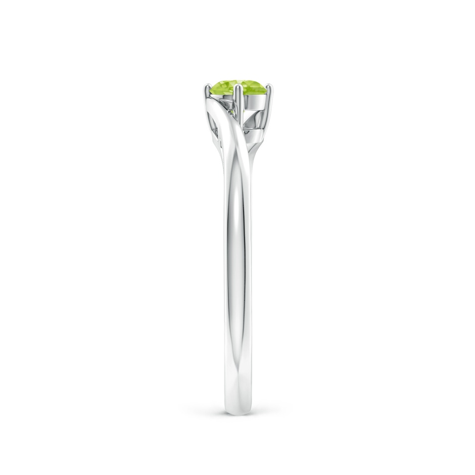 4mm AA Classic Round Peridot Solitaire Bypass Ring in White Gold side-2