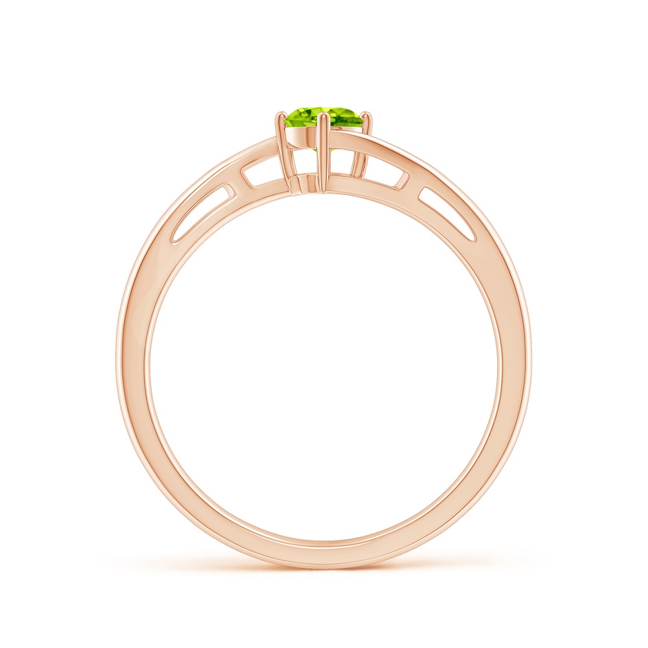 4mm AAA Classic Round Peridot Solitaire Bypass Ring in Rose Gold side-1