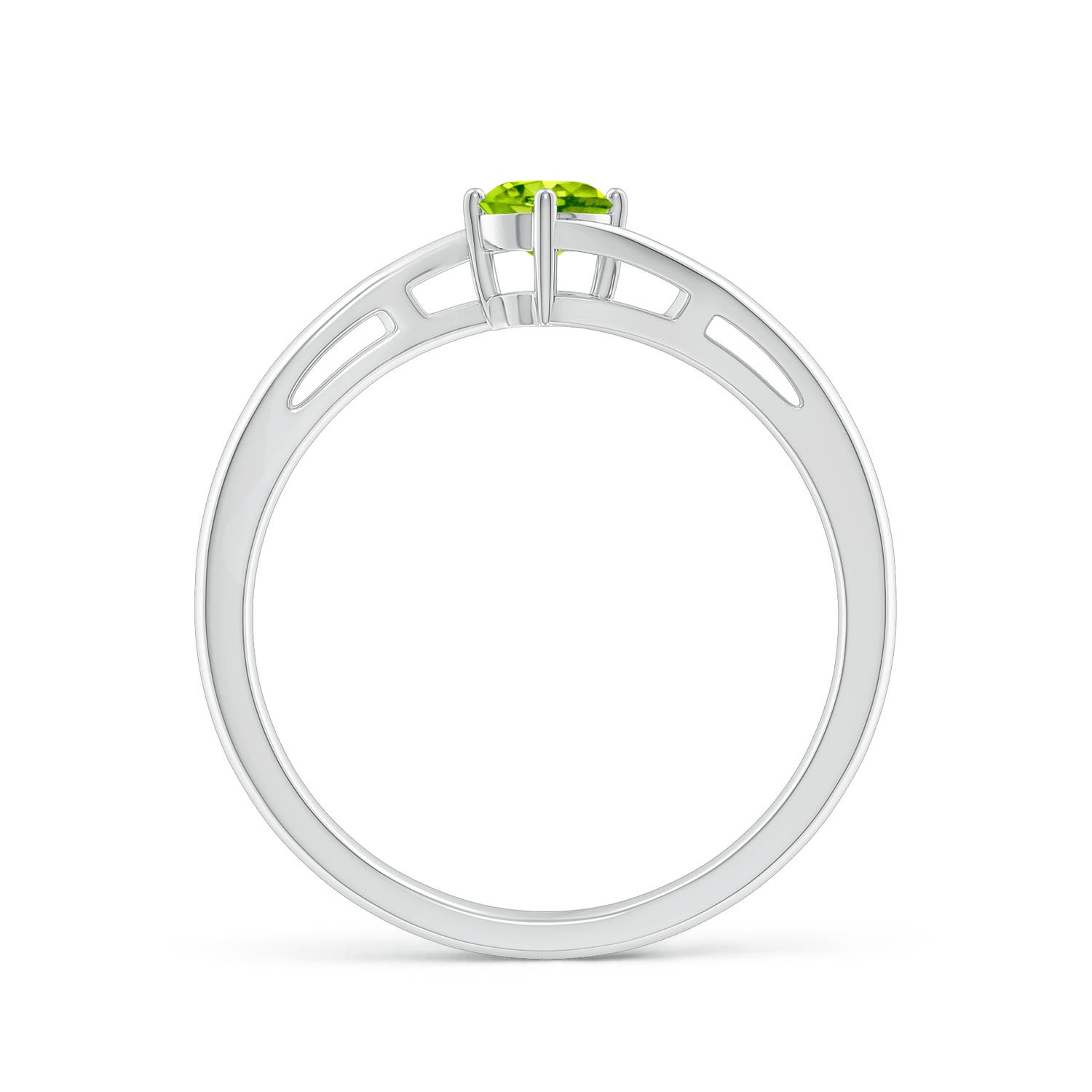 AAA - Peridot / 0.3 CT / 14 KT White Gold