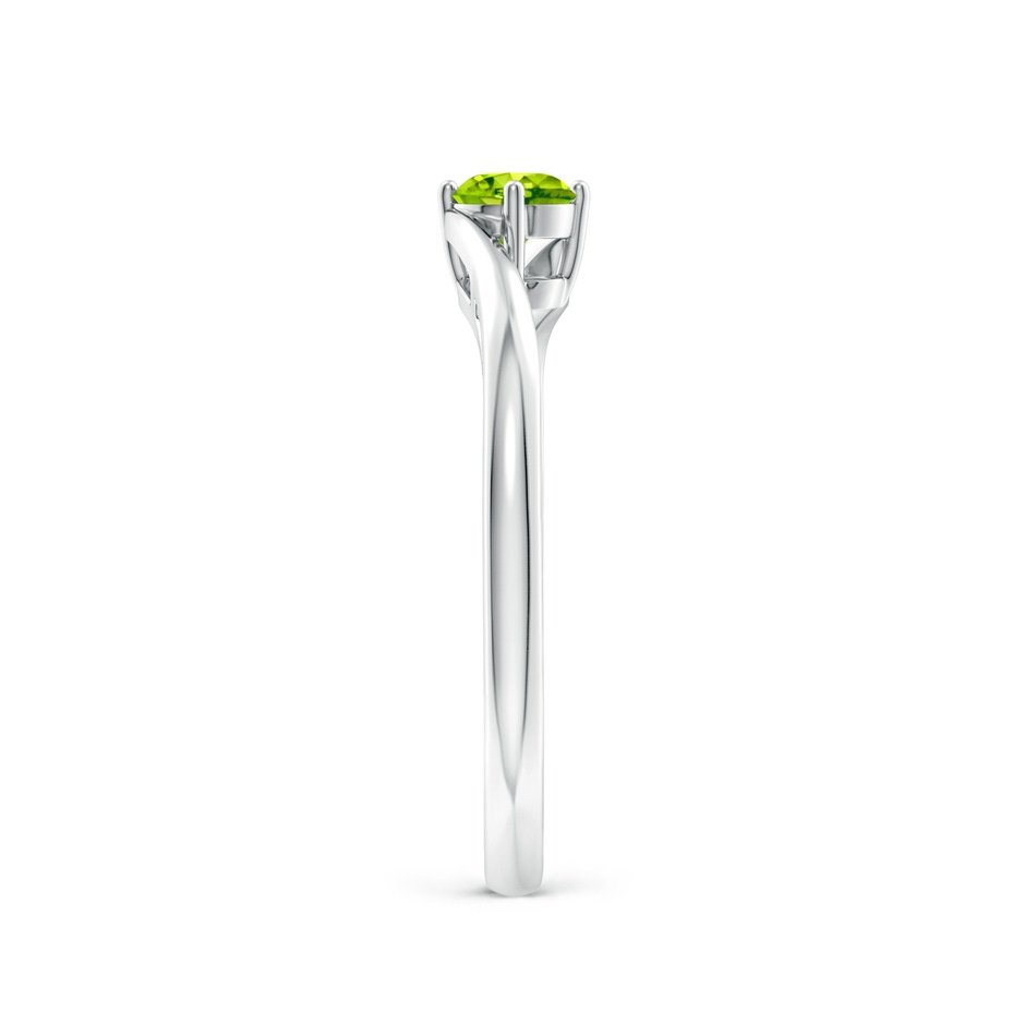 4mm AAA Classic Round Peridot Solitaire Bypass Ring in White Gold side-2