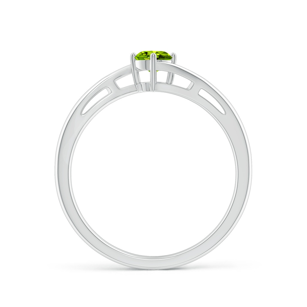 4mm AAAA Classic Round Peridot Solitaire Bypass Ring in P950 Platinum - side_1