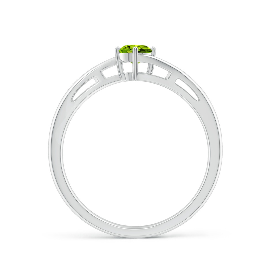 4mm AAAA Classic Round Peridot Solitaire Bypass Ring in P950 Platinum side-1