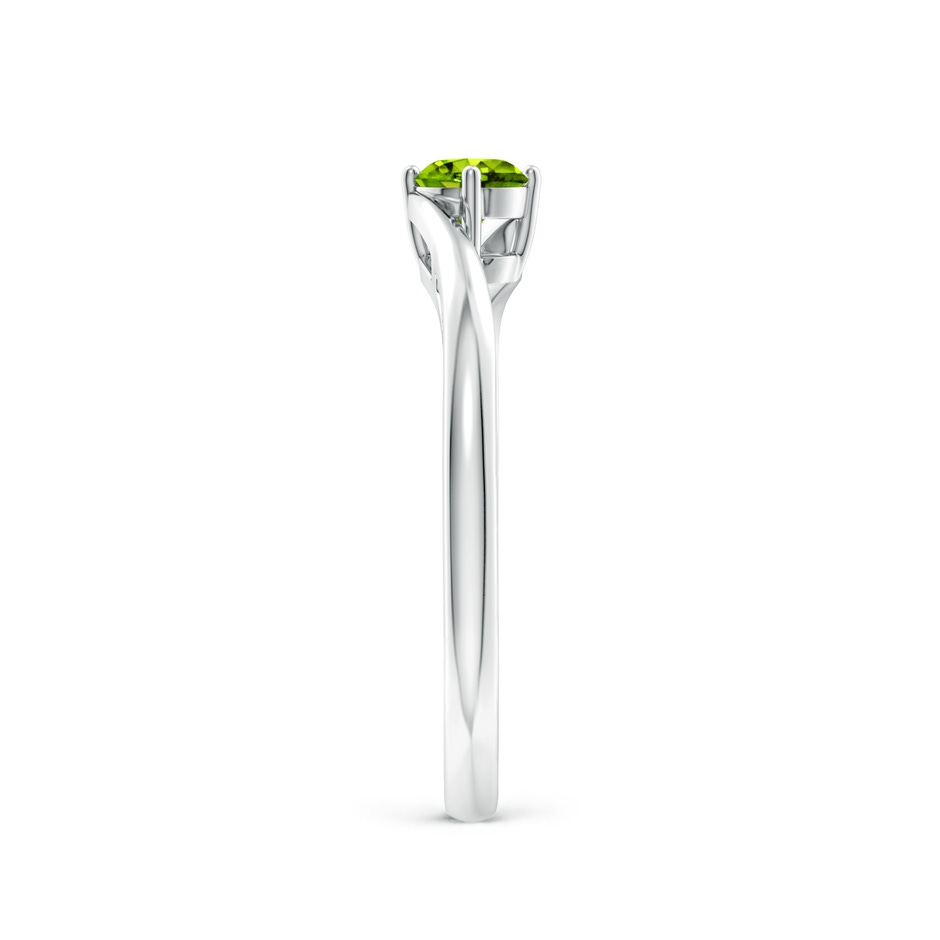 4mm AAAA Classic Round Peridot Solitaire Bypass Ring in P950 Platinum side-2