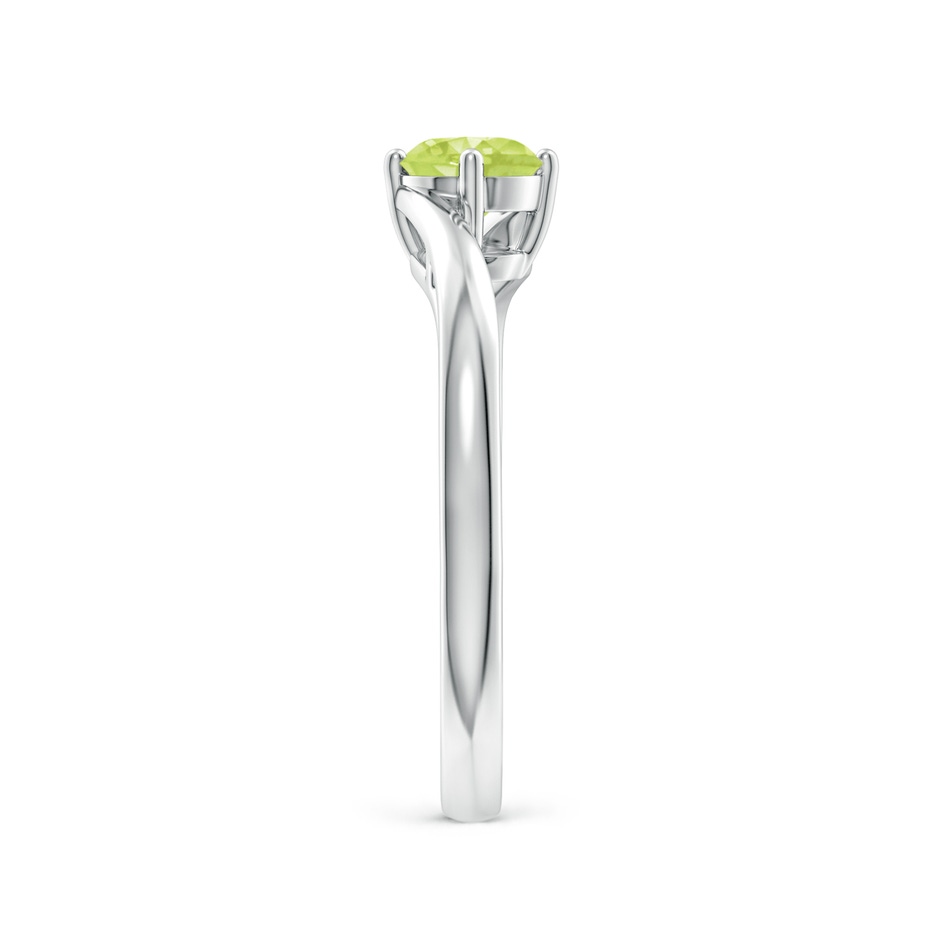 5mm A Classic Round Peridot Solitaire Bypass Ring in P950 Platinum side-2