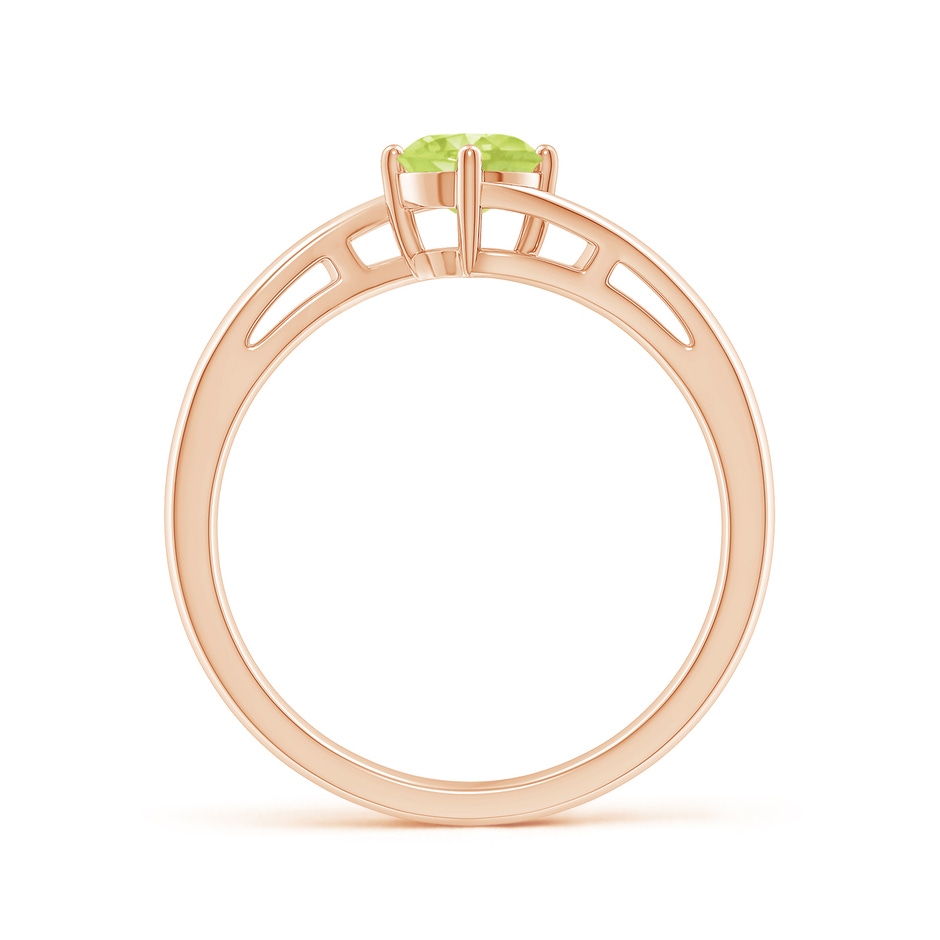 5mm A Classic Round Peridot Solitaire Bypass Ring in Rose Gold side-1