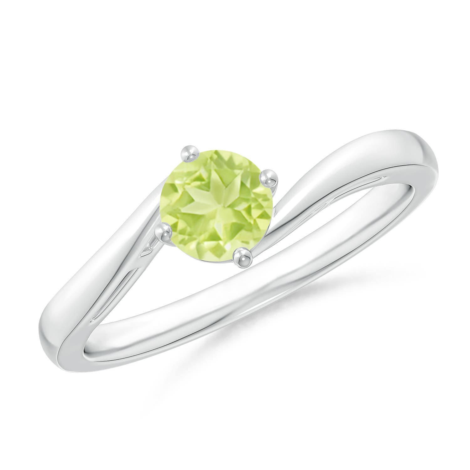 A - Peridot / 0.55 CT / 14 KT White Gold