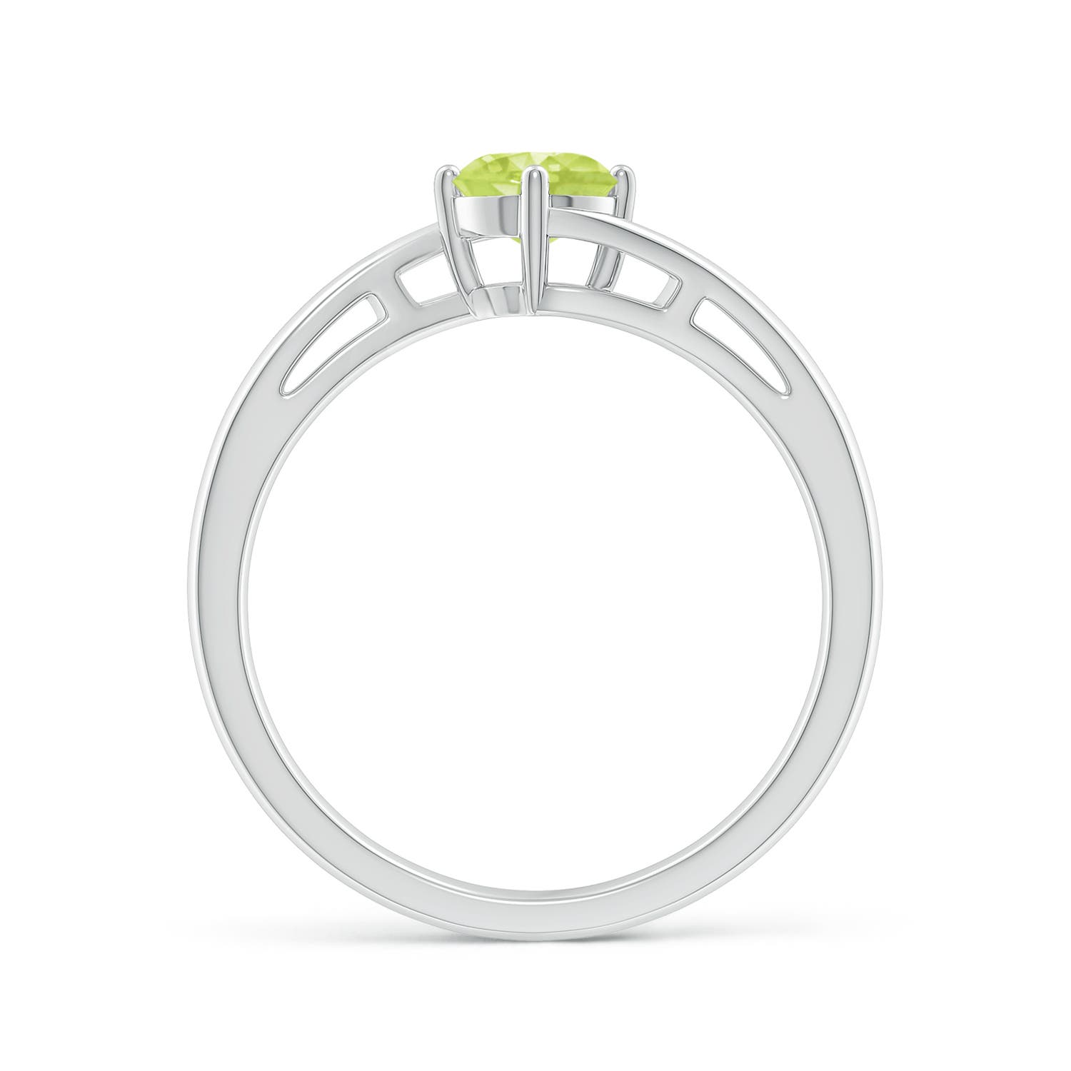 A - Peridot / 0.55 CT / 14 KT White Gold