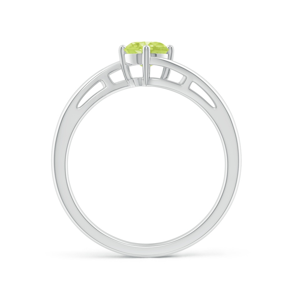 5mm A Classic Round Peridot Solitaire Bypass Ring in White Gold side-1