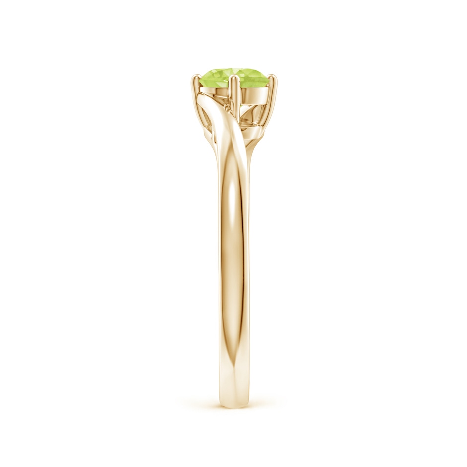 5mm A Classic Round Peridot Solitaire Bypass Ring in Yellow Gold side-2