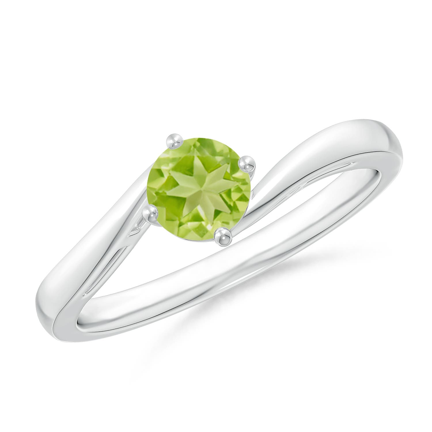 AA - Peridot / 0.55 CT / 14 KT White Gold