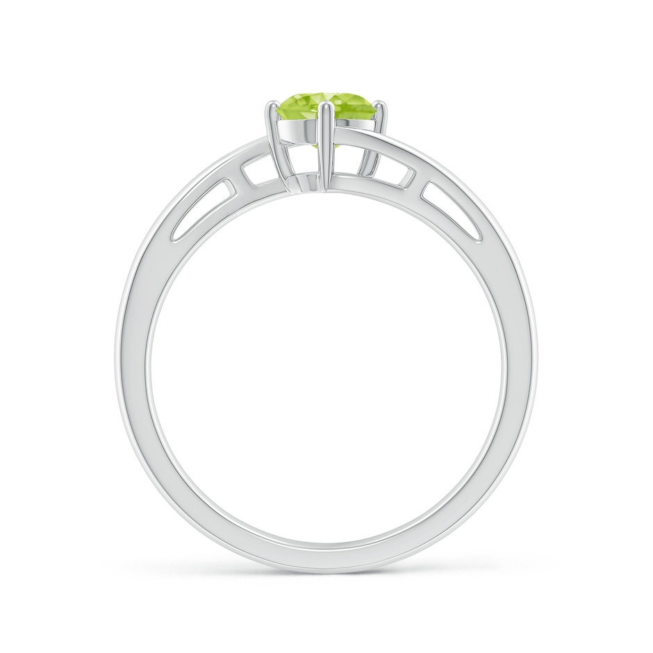 5mm AA Classic Round Peridot Solitaire Bypass Ring in White Gold side-1