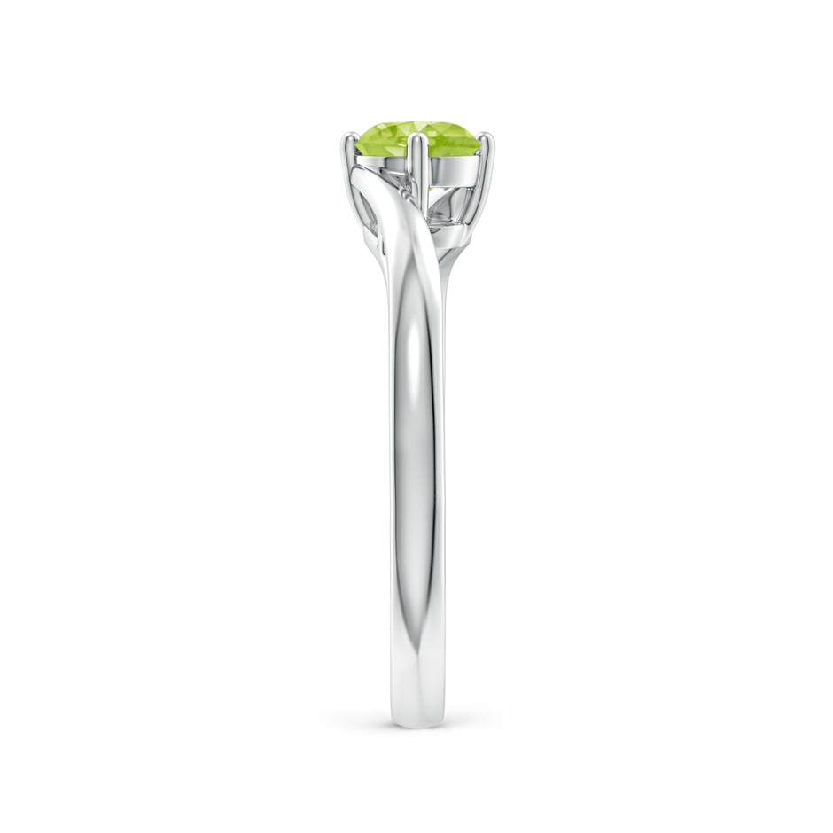 5mm AA Classic Round Peridot Solitaire Bypass Ring in White Gold side-2