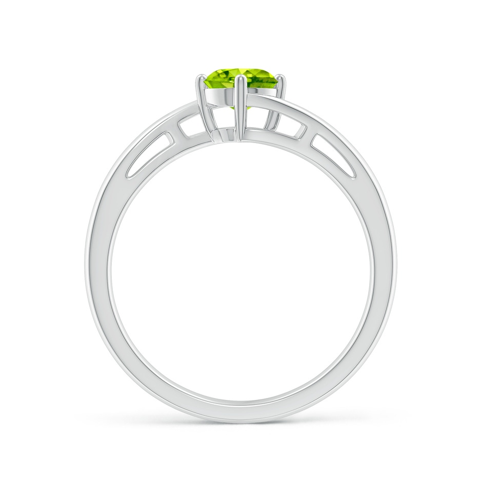 5mm AAA Classic Round Peridot Solitaire Bypass Ring in P950 Platinum side-1