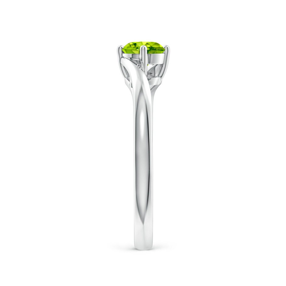 5mm AAA Classic Round Peridot Solitaire Bypass Ring in P950 Platinum side-2