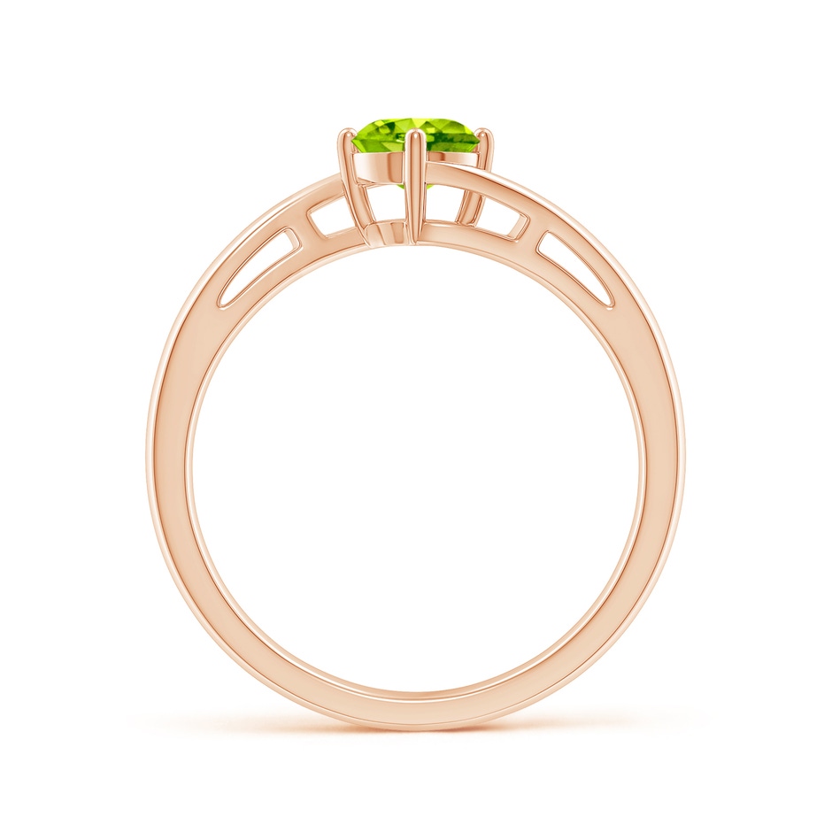 5mm AAA Classic Round Peridot Solitaire Bypass Ring in Rose Gold side-1