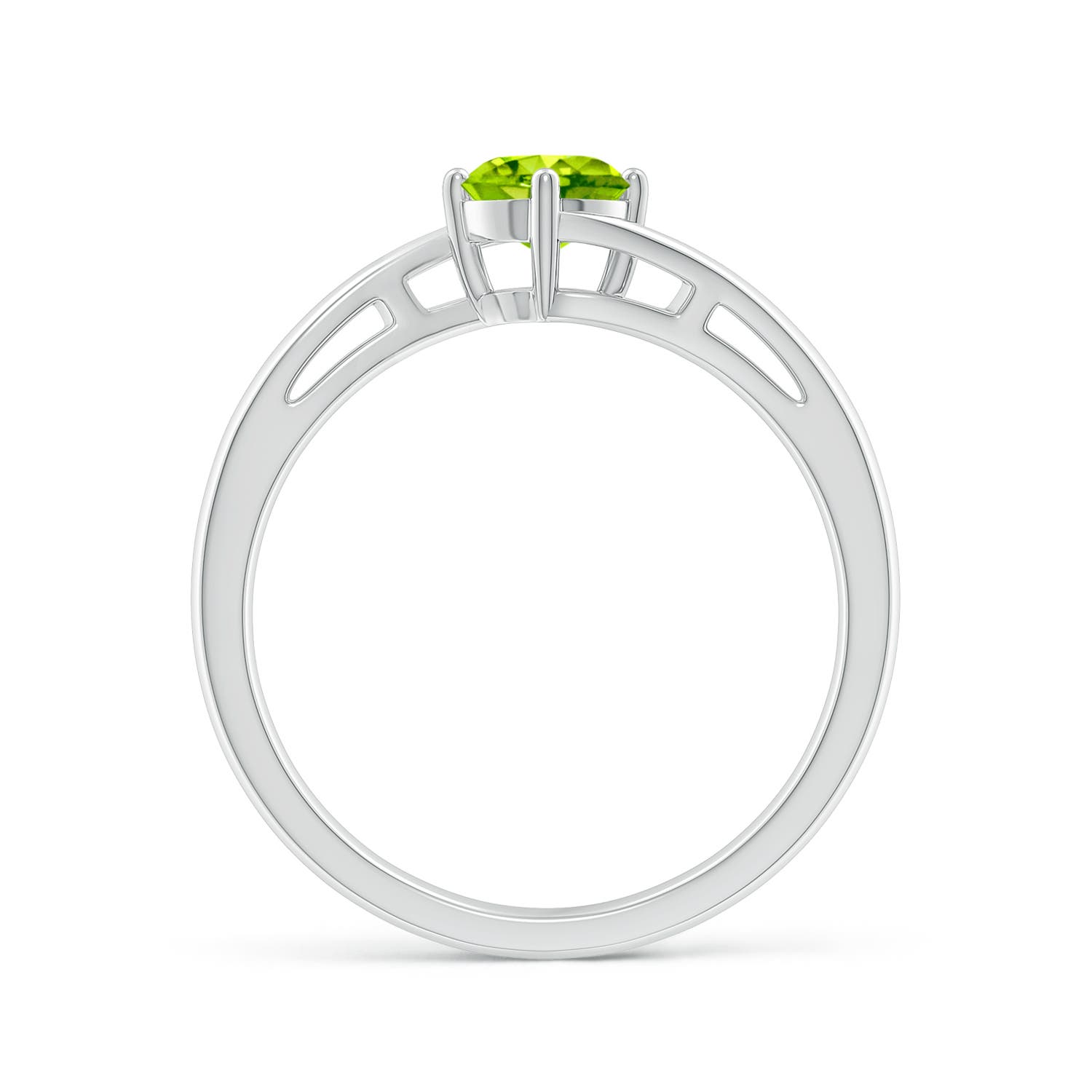 AAA - Peridot / 0.55 CT / 14 KT White Gold