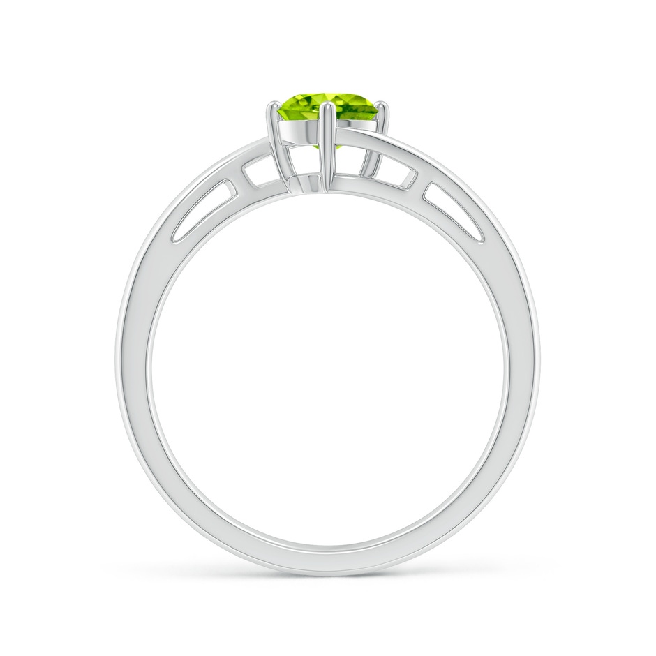 5mm AAA Classic Round Peridot Solitaire Bypass Ring in White Gold side-1