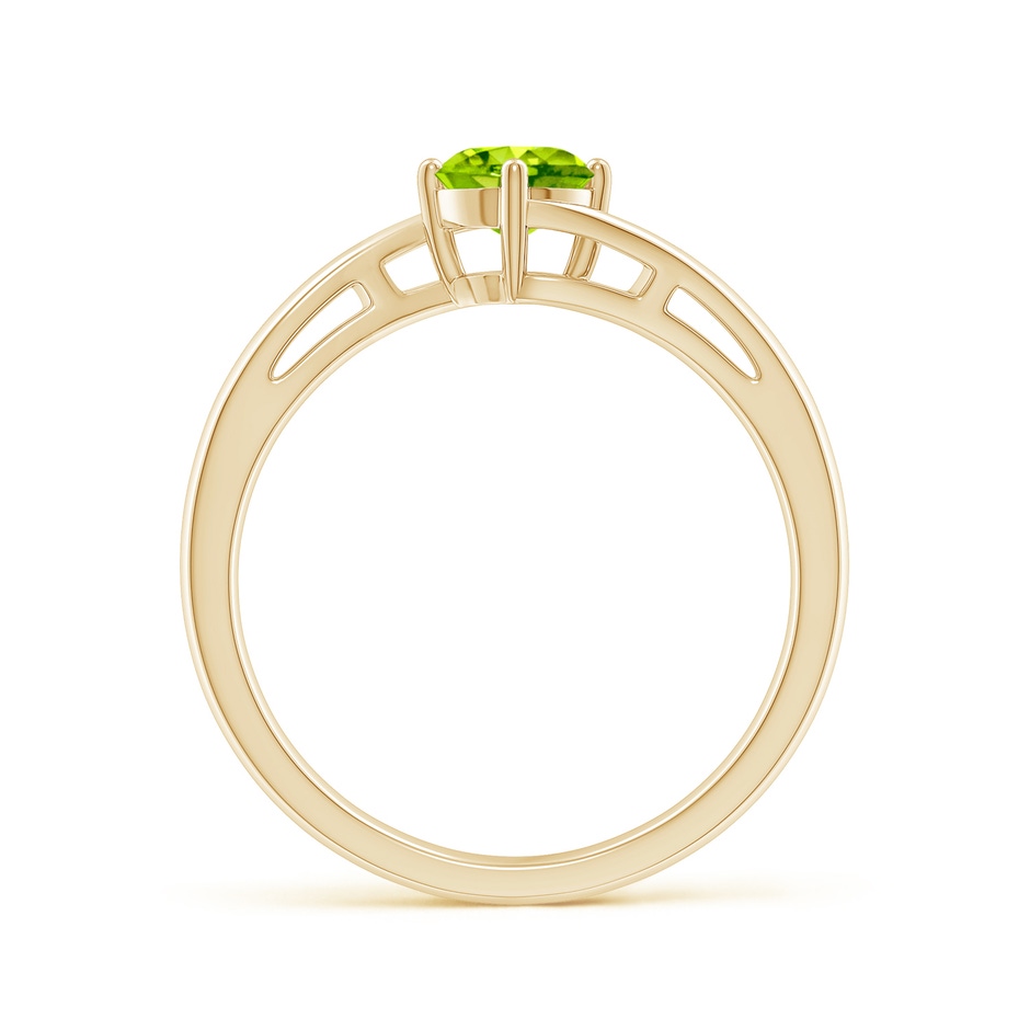 5mm AAA Classic Round Peridot Solitaire Bypass Ring in Yellow Gold side-1