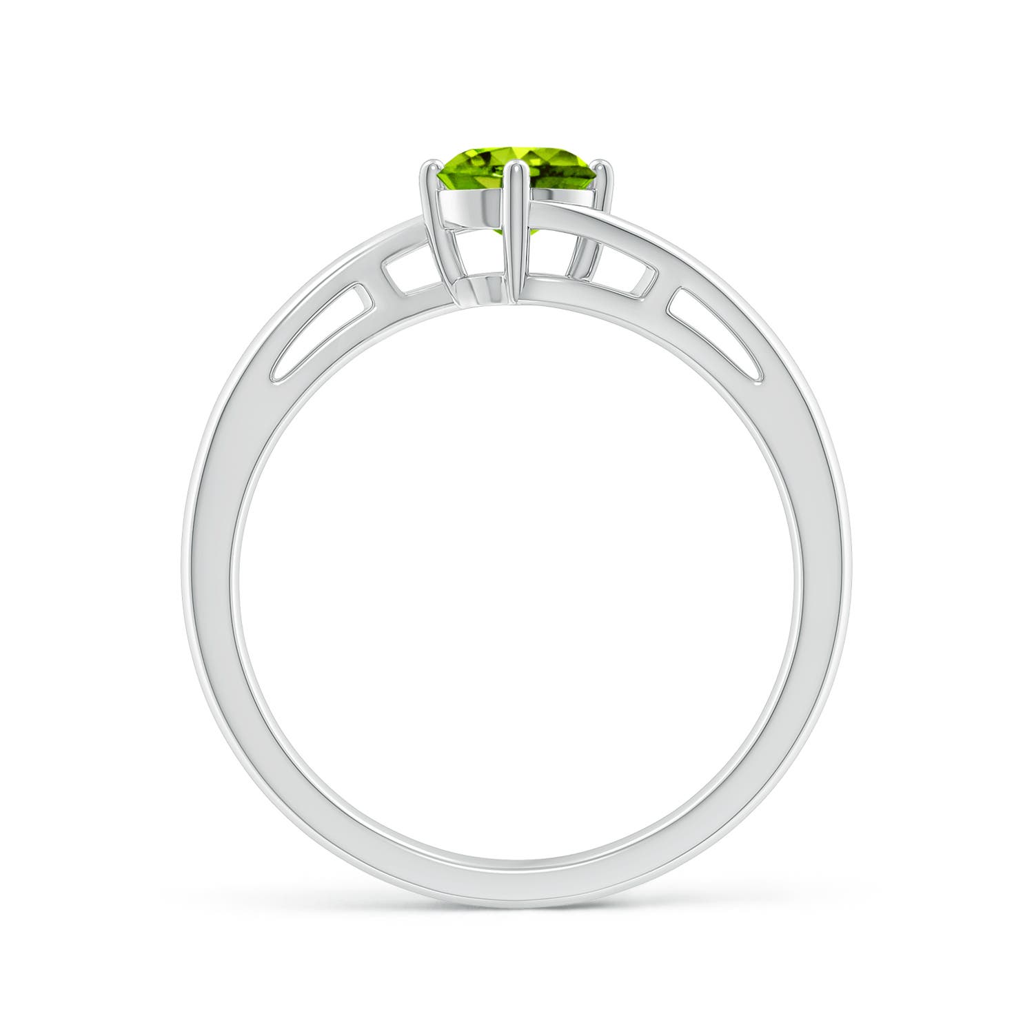 AAAA - Peridot / 0.55 CT / 14 KT White Gold