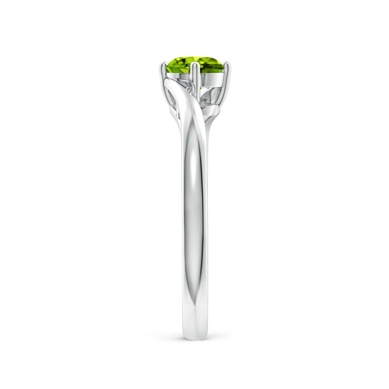 AAAA - Peridot / 0.55 CT / 14 KT White Gold