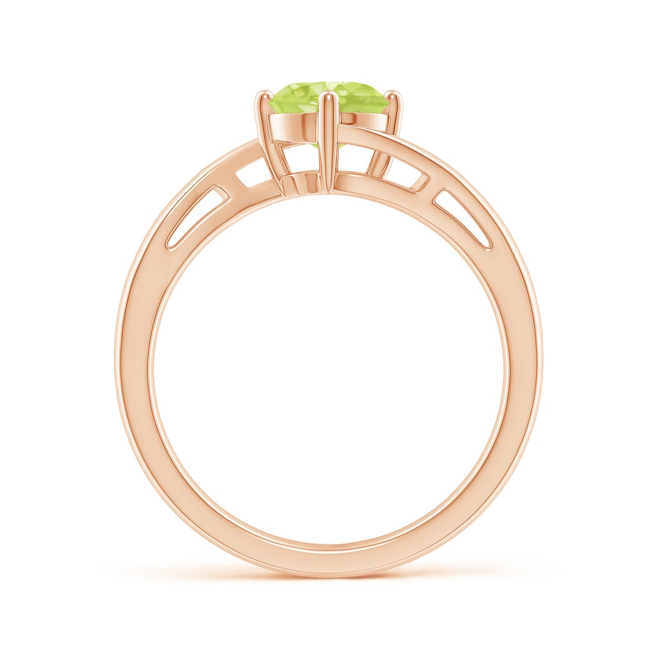 6mm A Classic Round Peridot Solitaire Bypass Ring in Rose Gold side-1