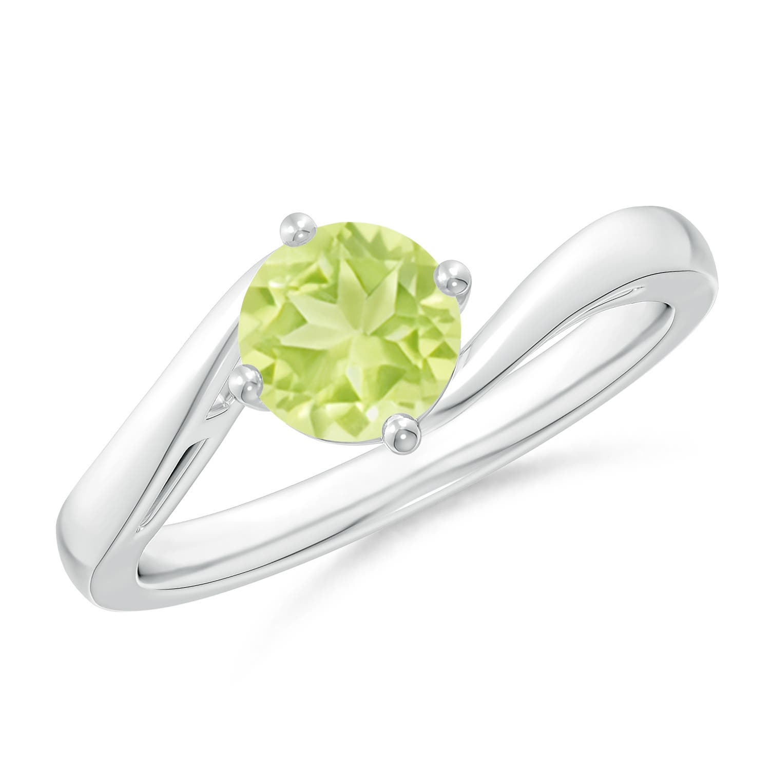 A - Peridot / 0.95 CT / 14 KT White Gold