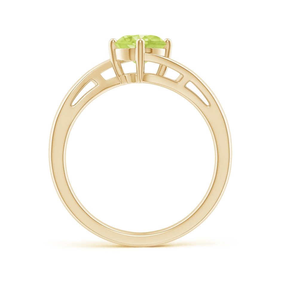 6mm A Classic Round Peridot Solitaire Bypass Ring in Yellow Gold side-1