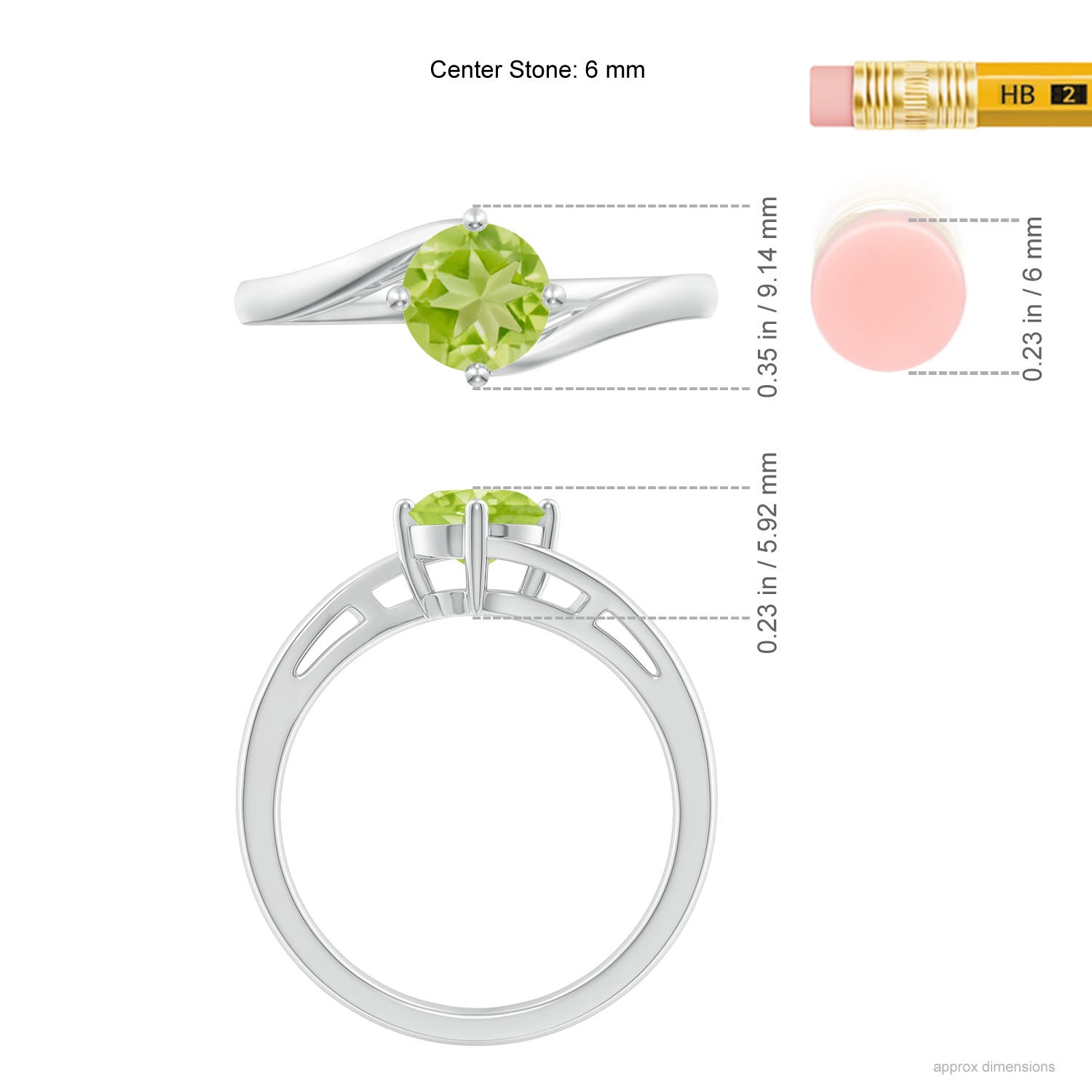 AA - Peridot / 0.95 CT / 14 KT White Gold