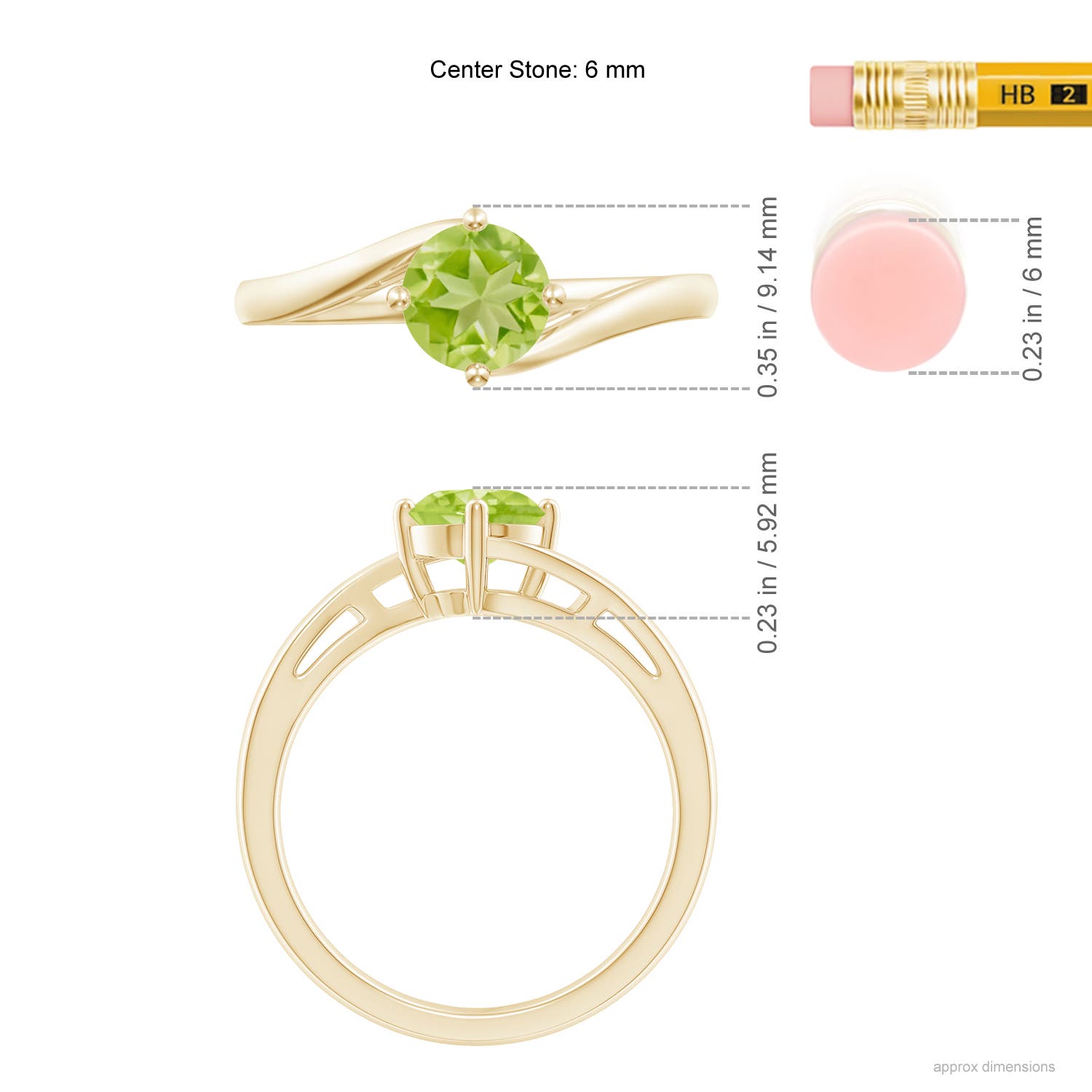 AA - Peridot / 0.95 CT / 14 KT Yellow Gold