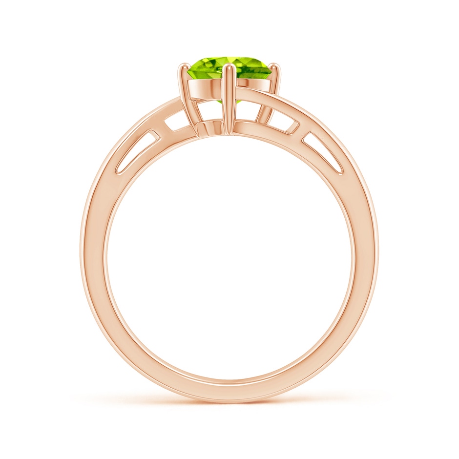 6mm AAA Classic Round Peridot Solitaire Bypass Ring in Rose Gold side-1