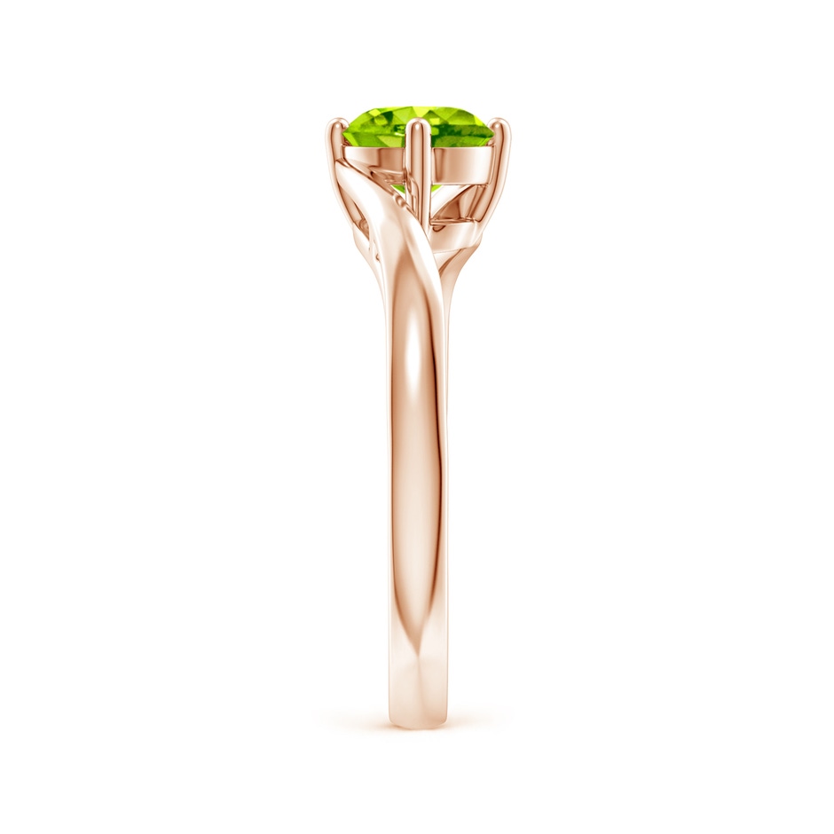 6mm AAA Classic Round Peridot Solitaire Bypass Ring in Rose Gold side-2